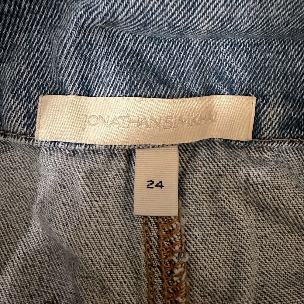 JONATHAN SIMKHAI High-Waisted Belted Straight Leg Blue Jeans. Size 24. Like New! - Picture 8 of 12